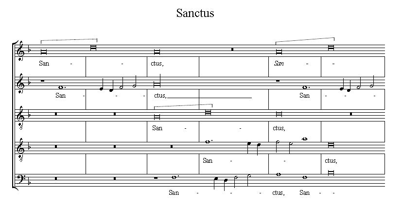 バードの５声のミサ曲から「サンクトゥス」