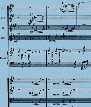 フォーレ「ピアノとオーケストラのための幻想曲」第１３小節