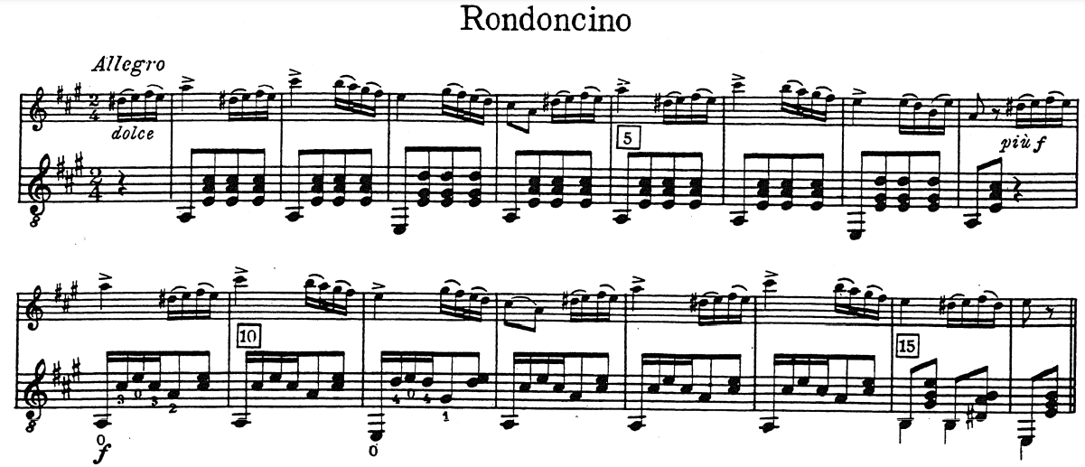 パガニーニ　チェントーネ・ディ・ソナタ第1番第2楽章冒頭