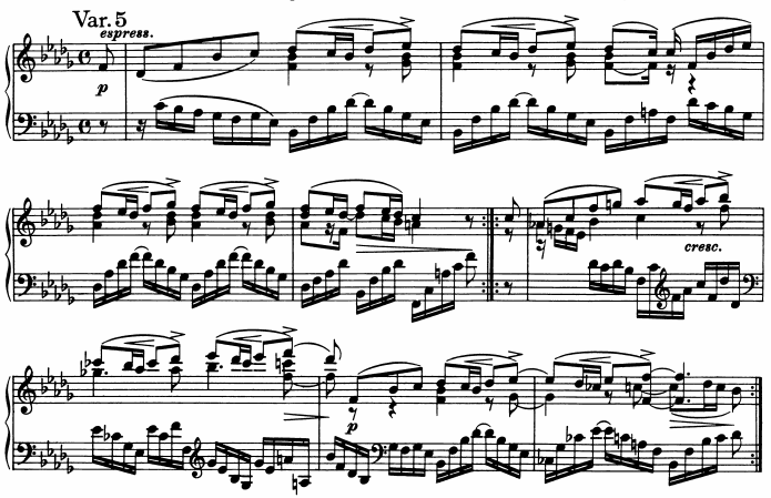 ブラームス「ハイドンの主題による変奏曲とフーガ」第5変奏